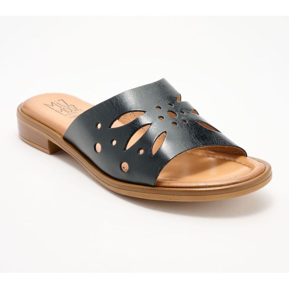 Miz Mooz Women's Sz 8 Leather Slide Sandals Black